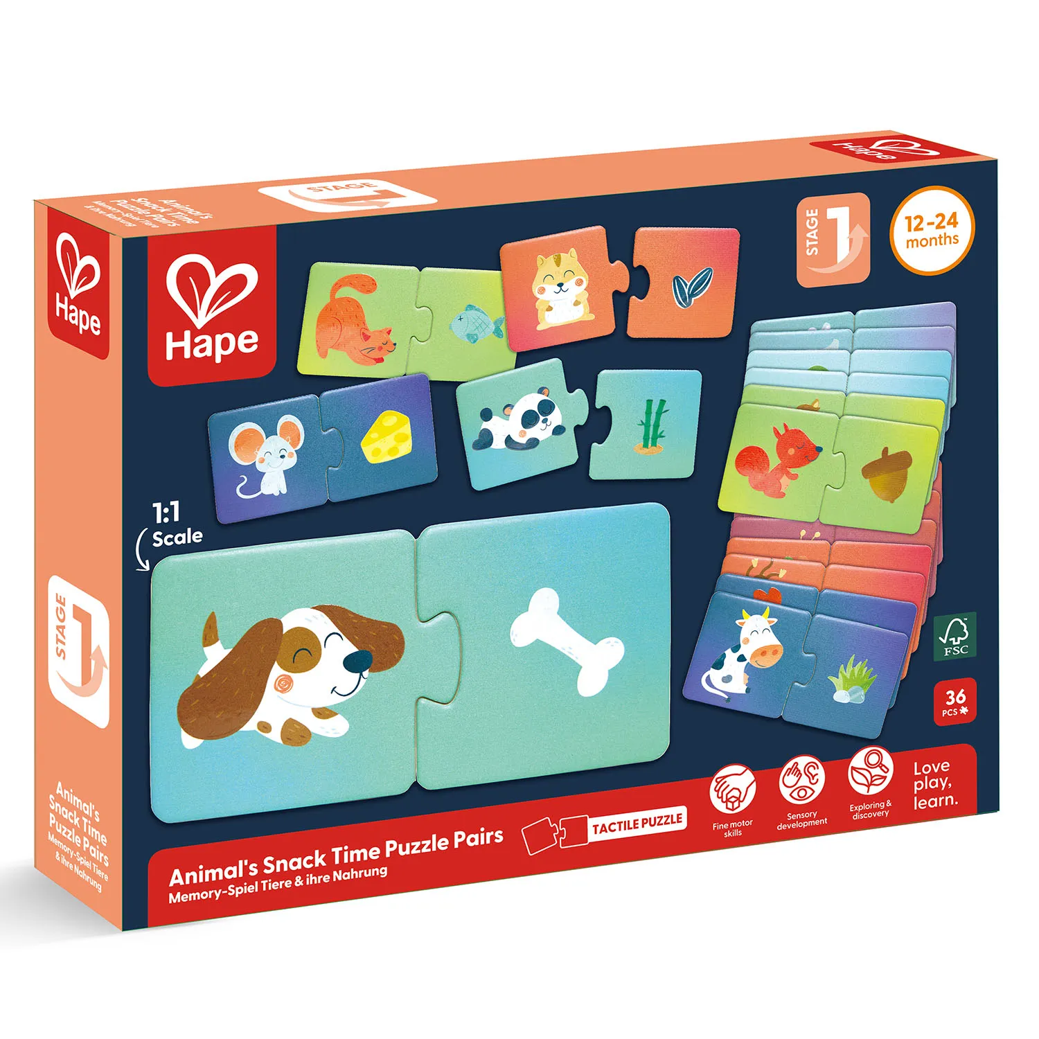 Пазл HAPE для детей развивающий «Животные и их еда» E1665_HP