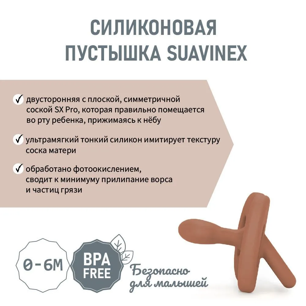 Соска-пустышка Suavinex Pro 0–6 мес PHYSIOLOGICAL силикон