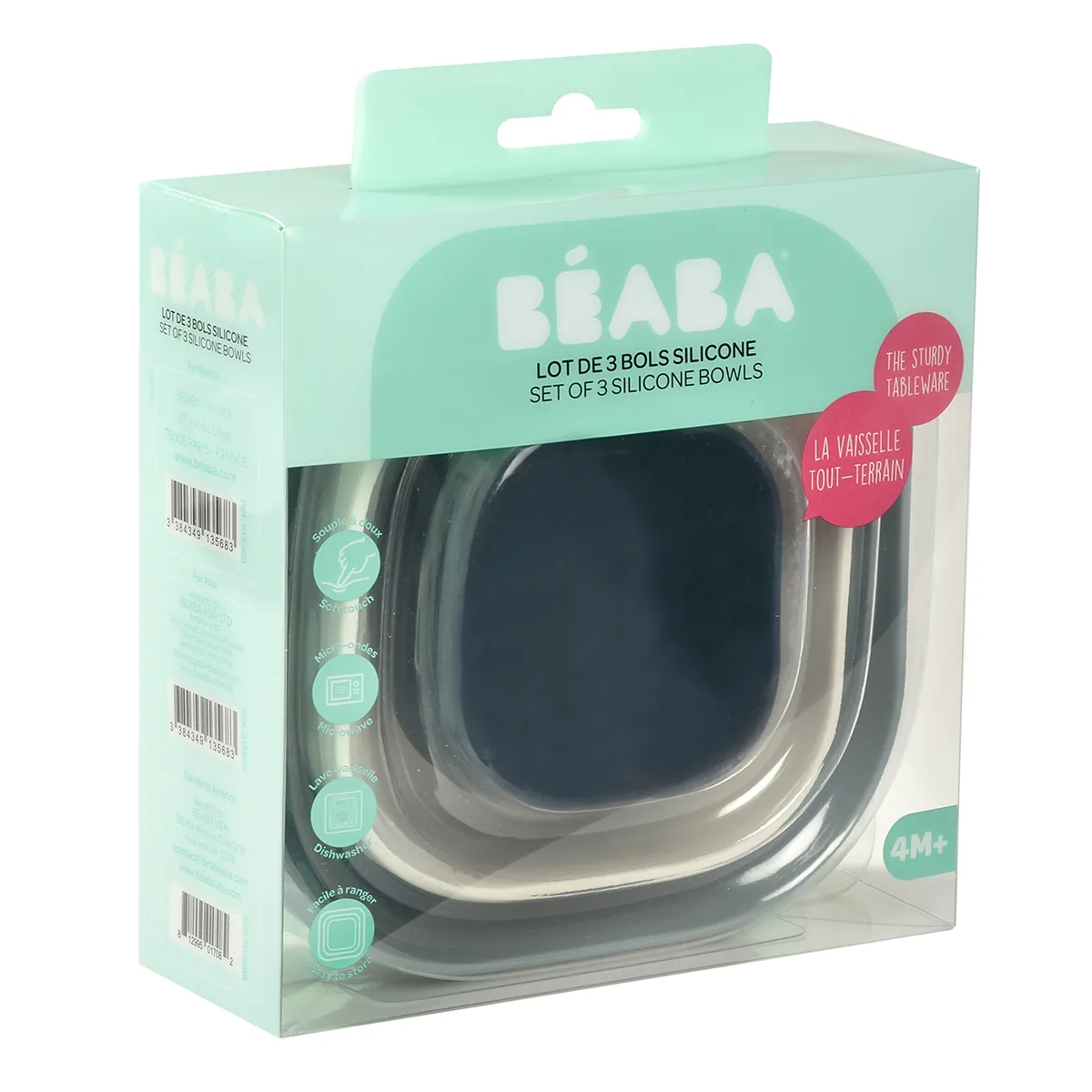 Набор тарелок Beaba силикон (3 штуки) 3 BOLS SILICONE GIGOGNES