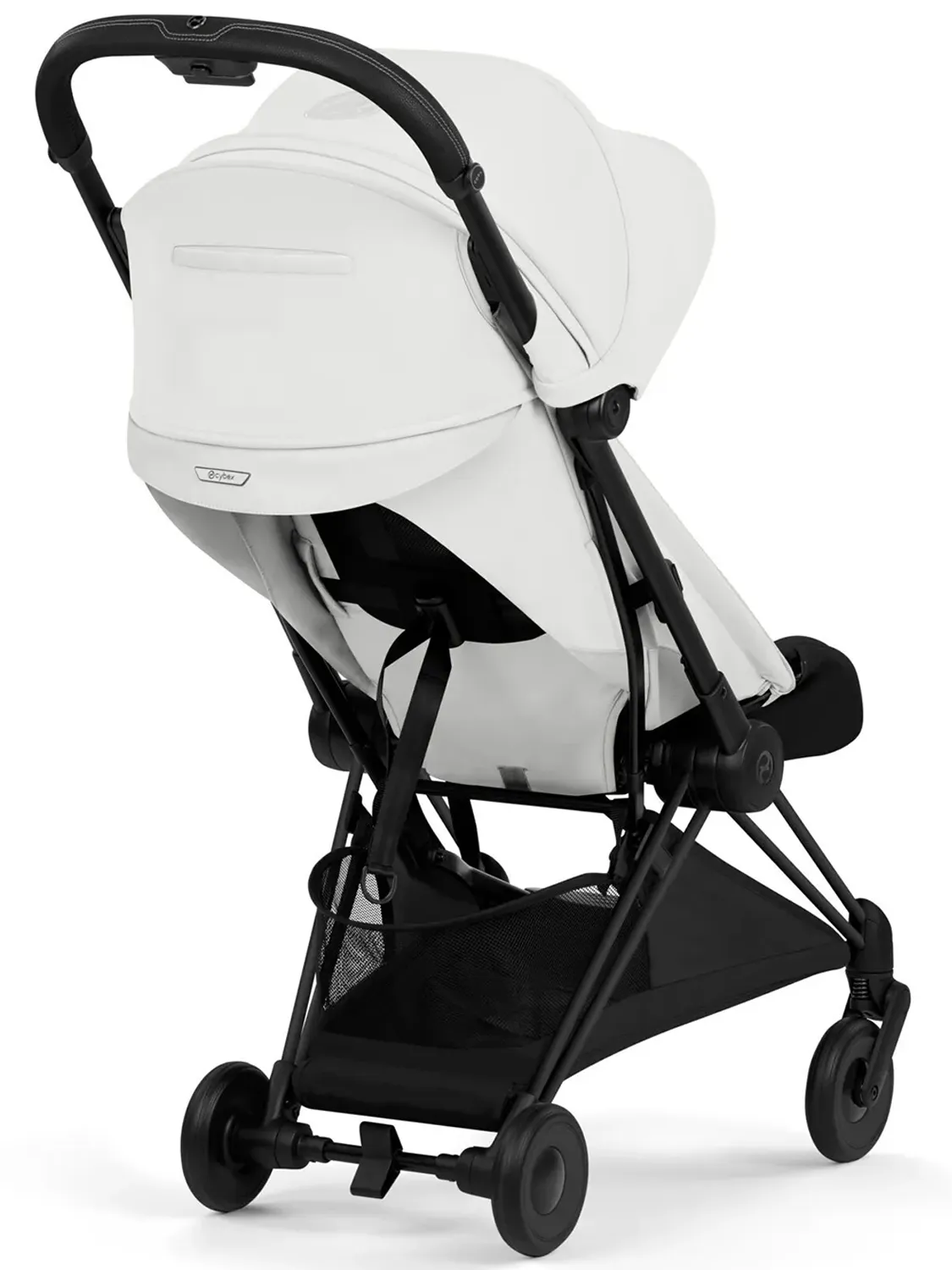 Коляска прогулочная Cybex Coya Style 2026, белый, шасси черный (off white/BLK), с дождевиком. Изображение 5