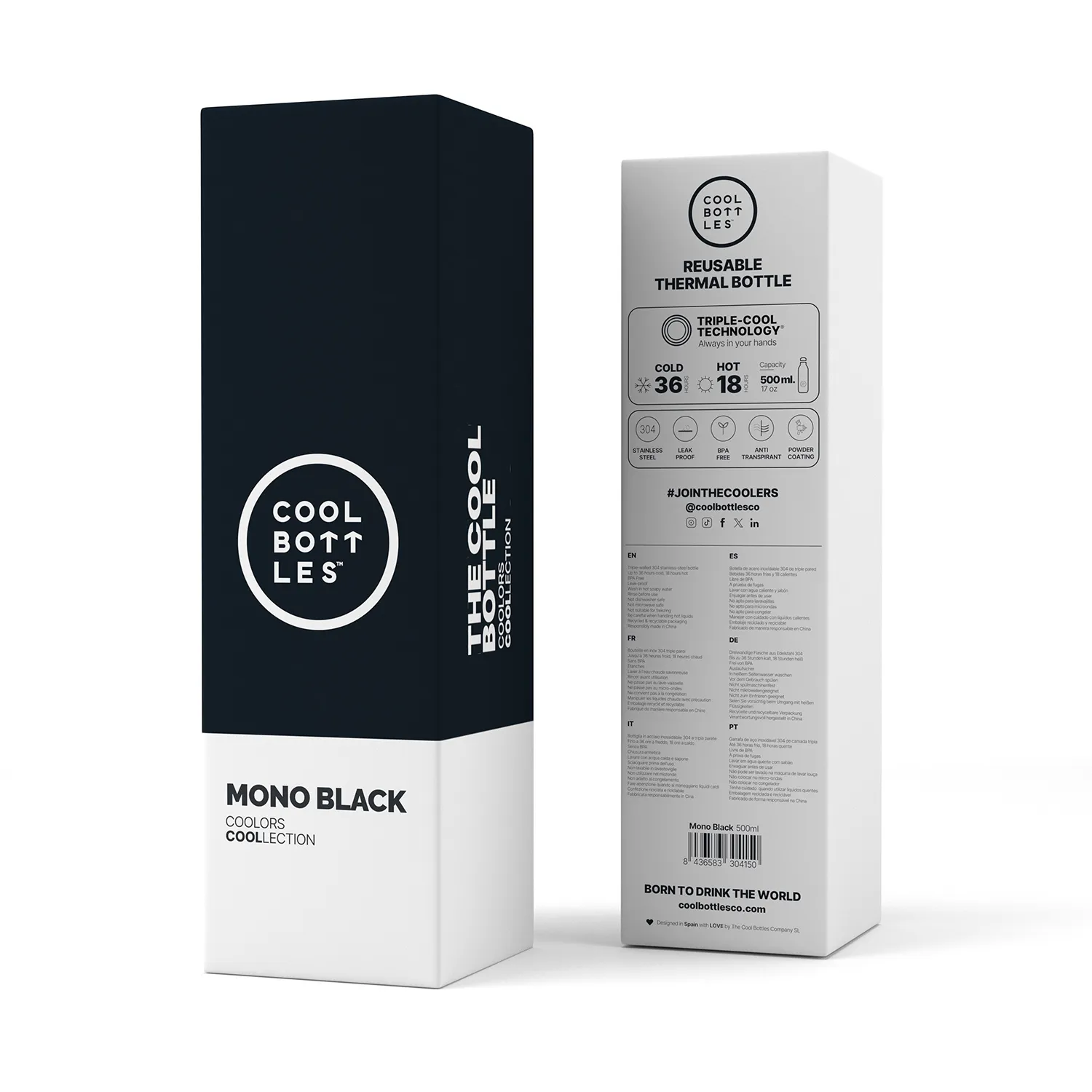 Термос-термобутылка Cool Bottles Mono Black 500 мл CB500MOB