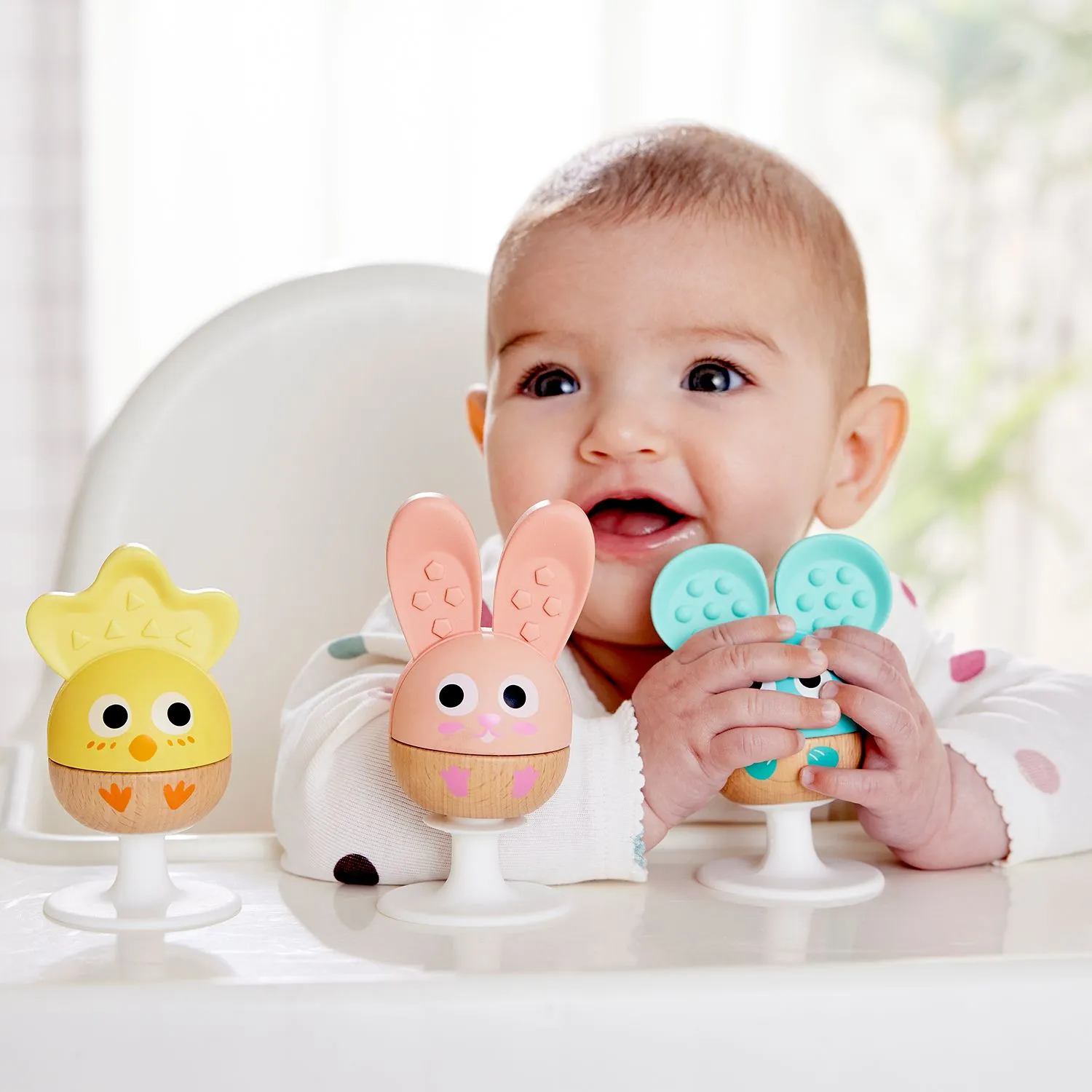 Набор развивающих погремушек HAPE для малышей «Весёлое трио» E0123_HP