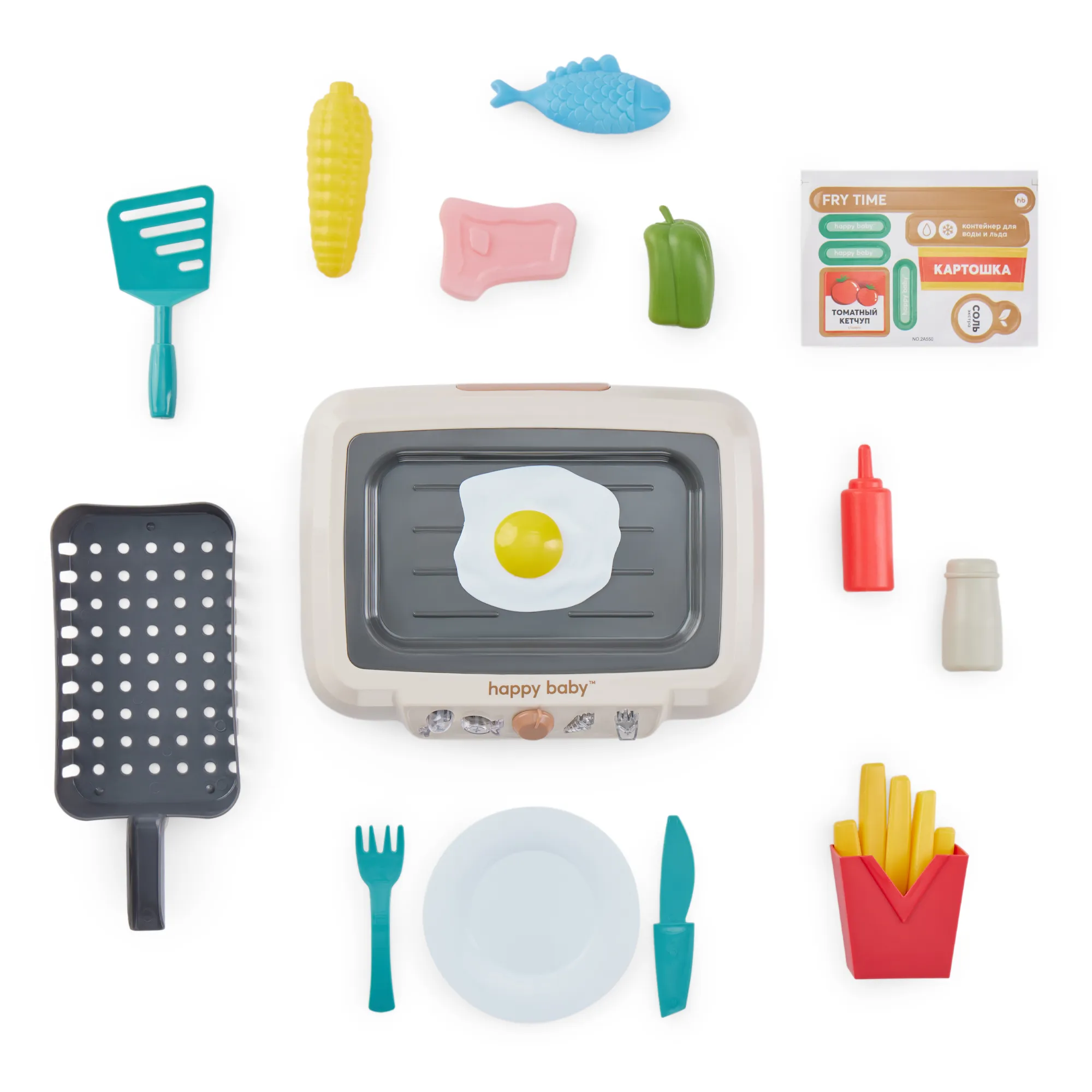 Игрушка-плита Happy Baby Fry Time beige 331927