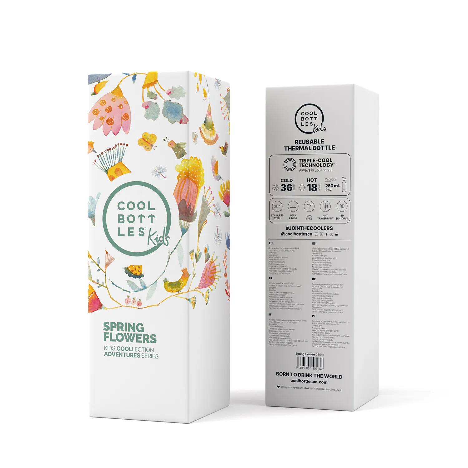 Термос–термобутылка Cool Bottles Kids серия Adventure Spring Flowers 260 мл CBBK26SF