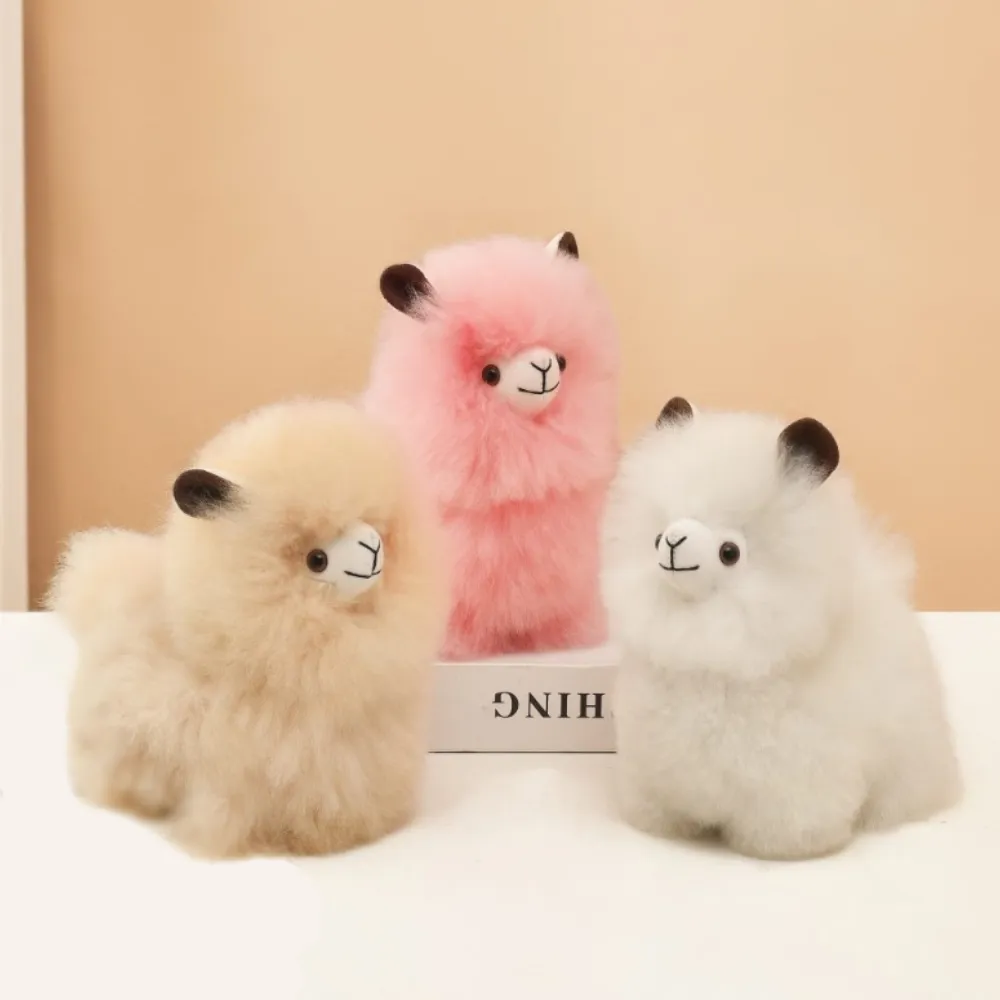 Игрушка мягкая ЛеРаРу Маленькая большеголовая альпака Розовое облачко 18 см