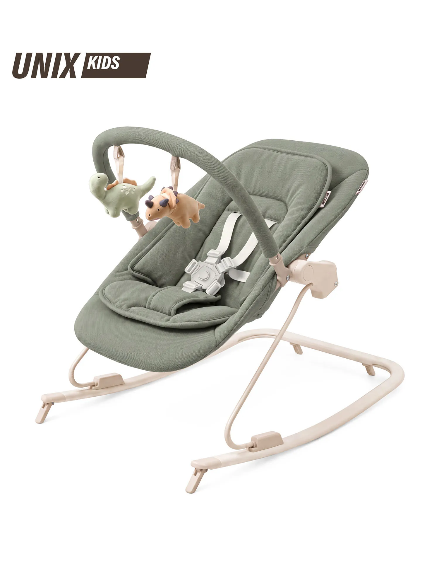 Шезлонг-качалка UNIX Kids Dino Зеленый (Green) BBOUNCERDINOGN. Изображение 3
