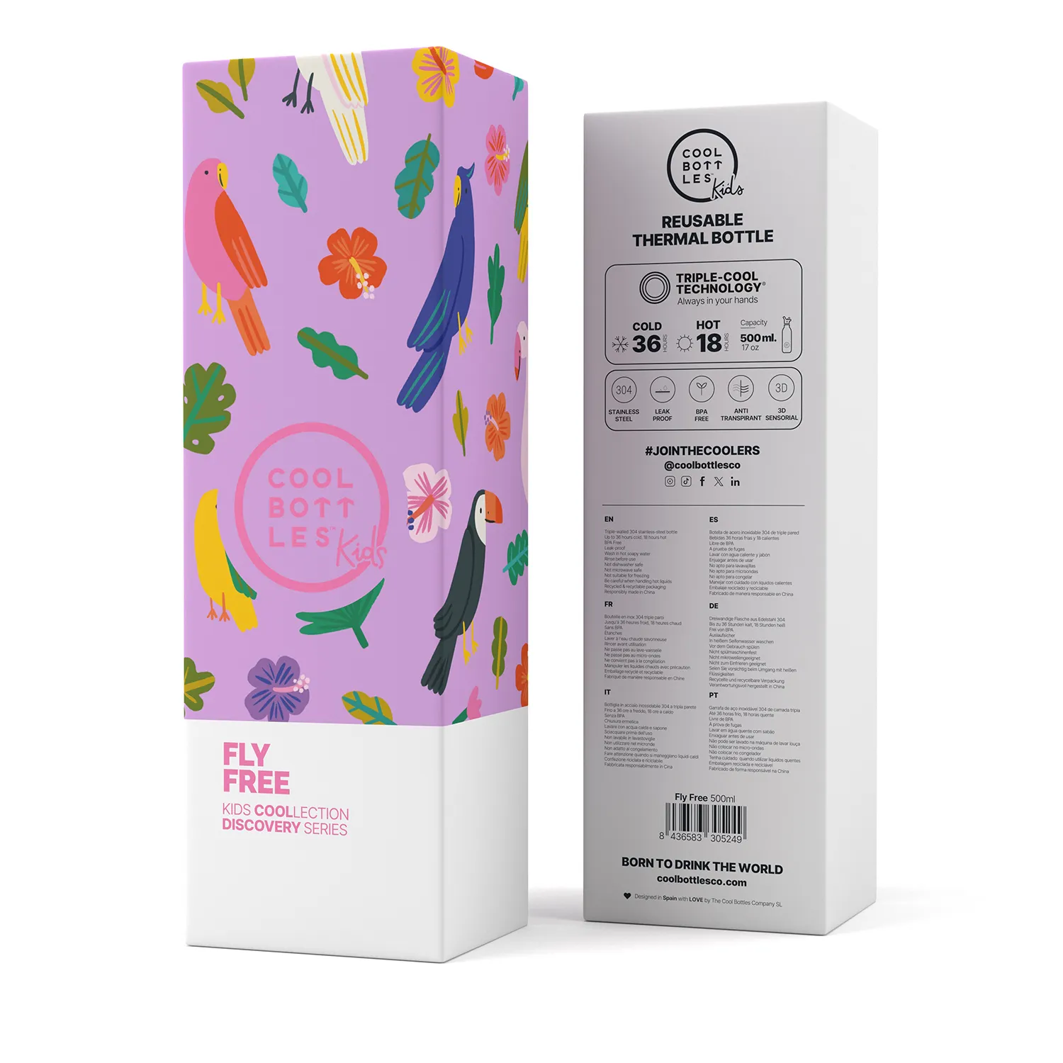 Термос–термобутылка Cool Bottles Kids Fly Free 500 мл CBBK50FF