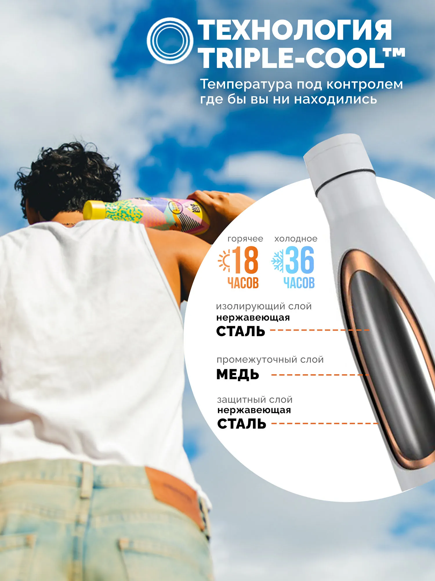 Термос-термобутылка Cool Bottles Antonyo Marest Mediterranean 500 мл