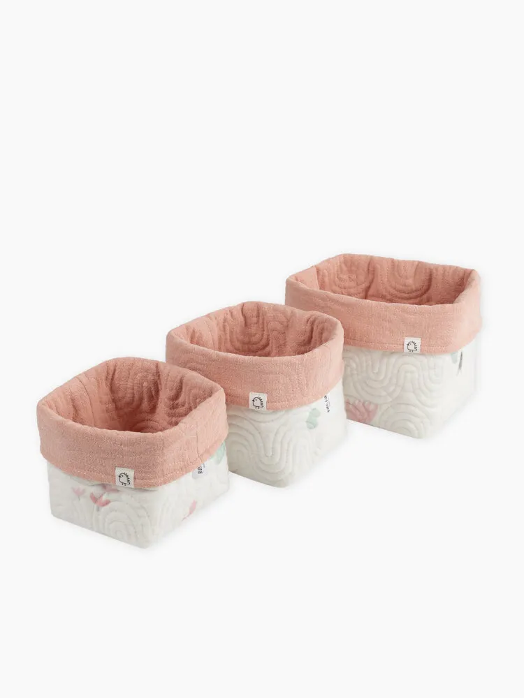 Корзины для хранения BUBA KIDS 3 шт. Кувшинка розовая/Пудра BKBASK103. Изображение 4