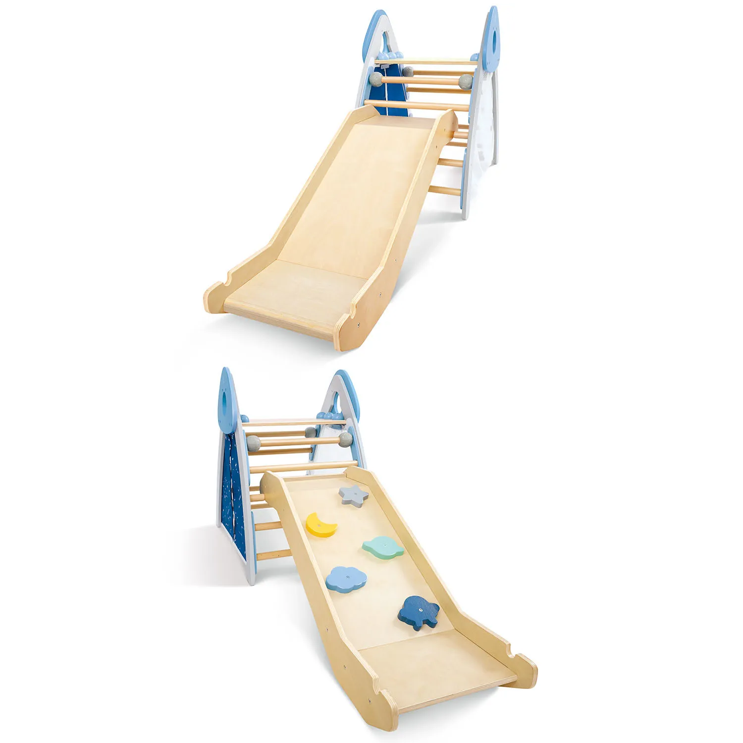 Комплекс игровой детский HAPE 4-в-1 Пиклер с горкой, скалодром E1222_HP