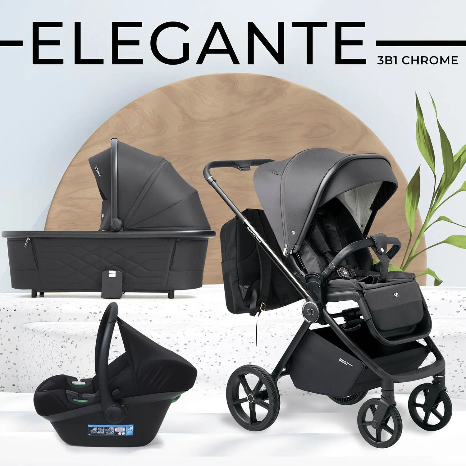 Коляска 3 в 1 Sweet Baby Elegante Chrome