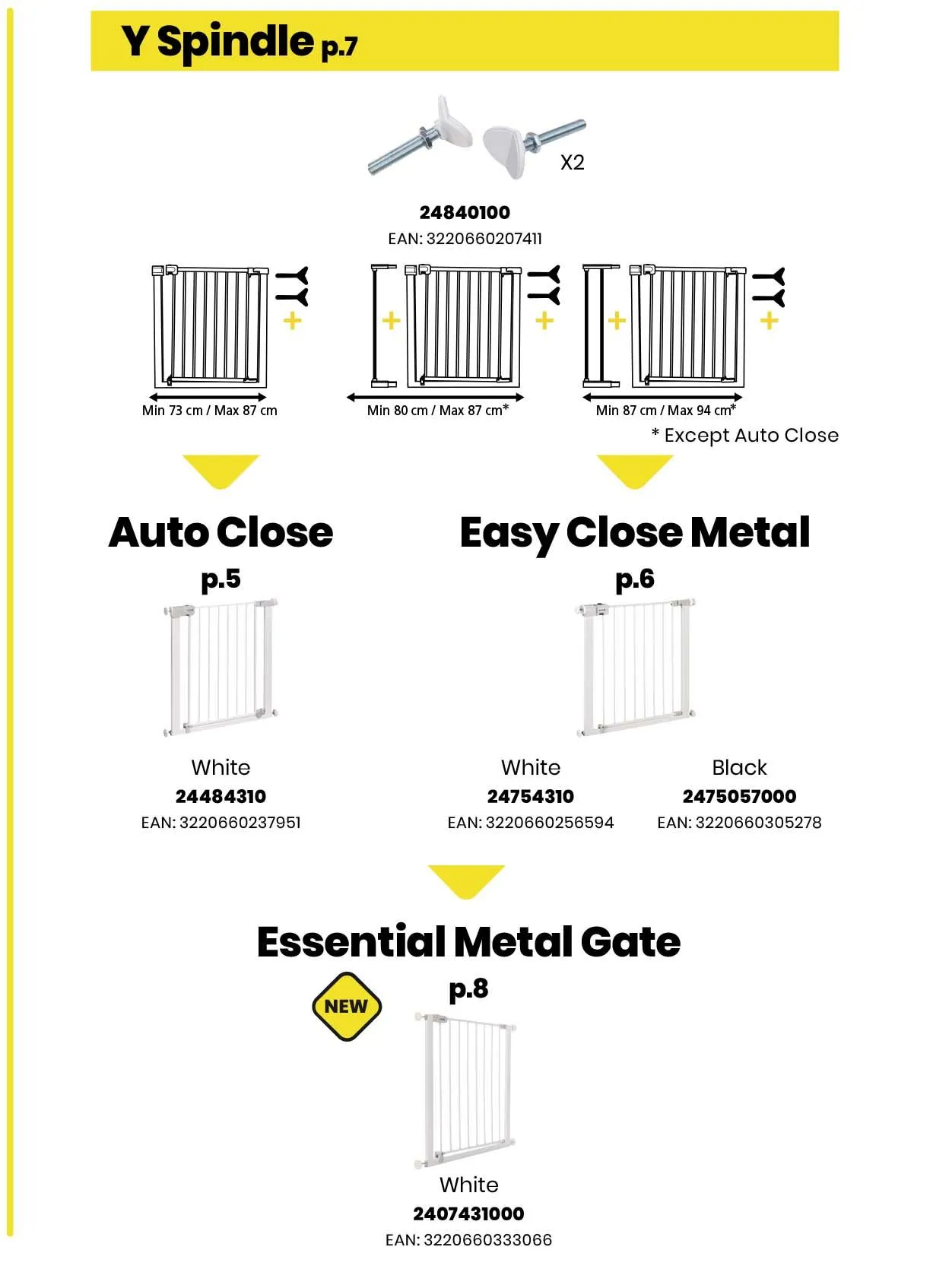 Y-образный шпиндель Safety1st для ворот 2 шт.