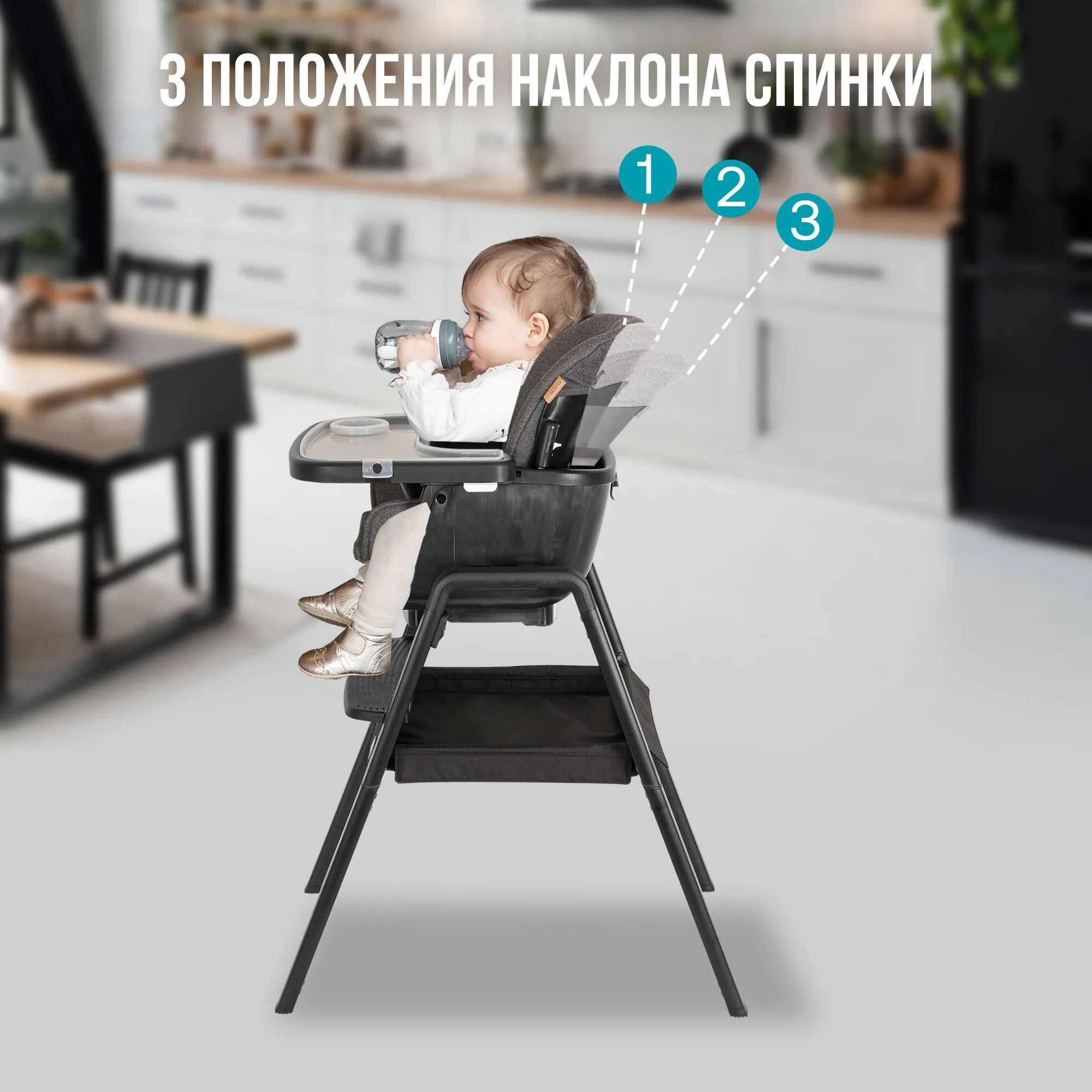 Стул Tutti Bambini для кормления High chair NOVA Complete Black/Black 611010/9999B Витрина