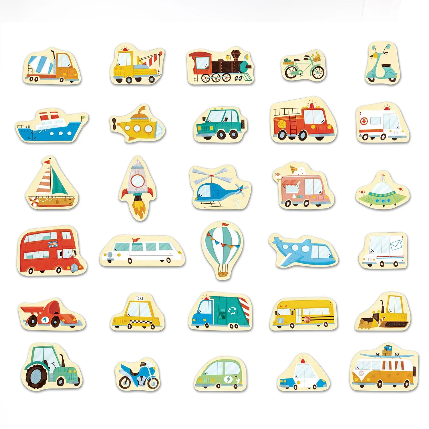 Игровой набор магнитных фигурок Hape «Транспорт» 30 элементов E2008_HP