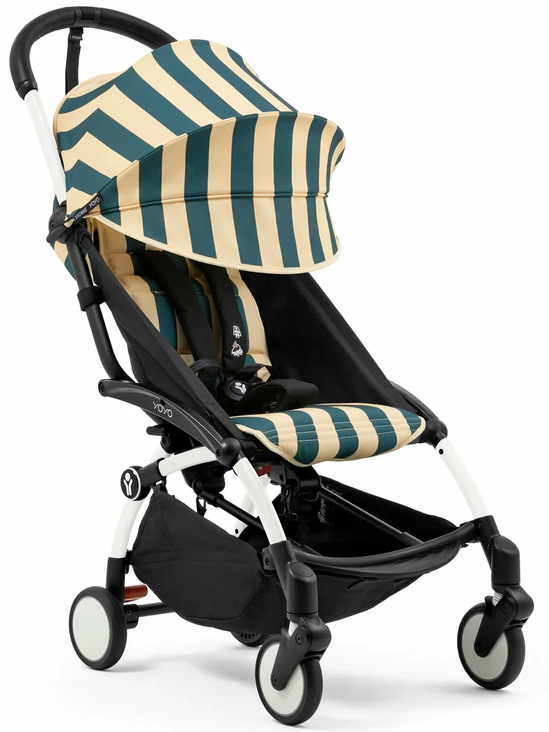 Коляска прогулочная Stokke YOYO3 Ривьера Монако, рама белая, летний комплект. Изображение 3