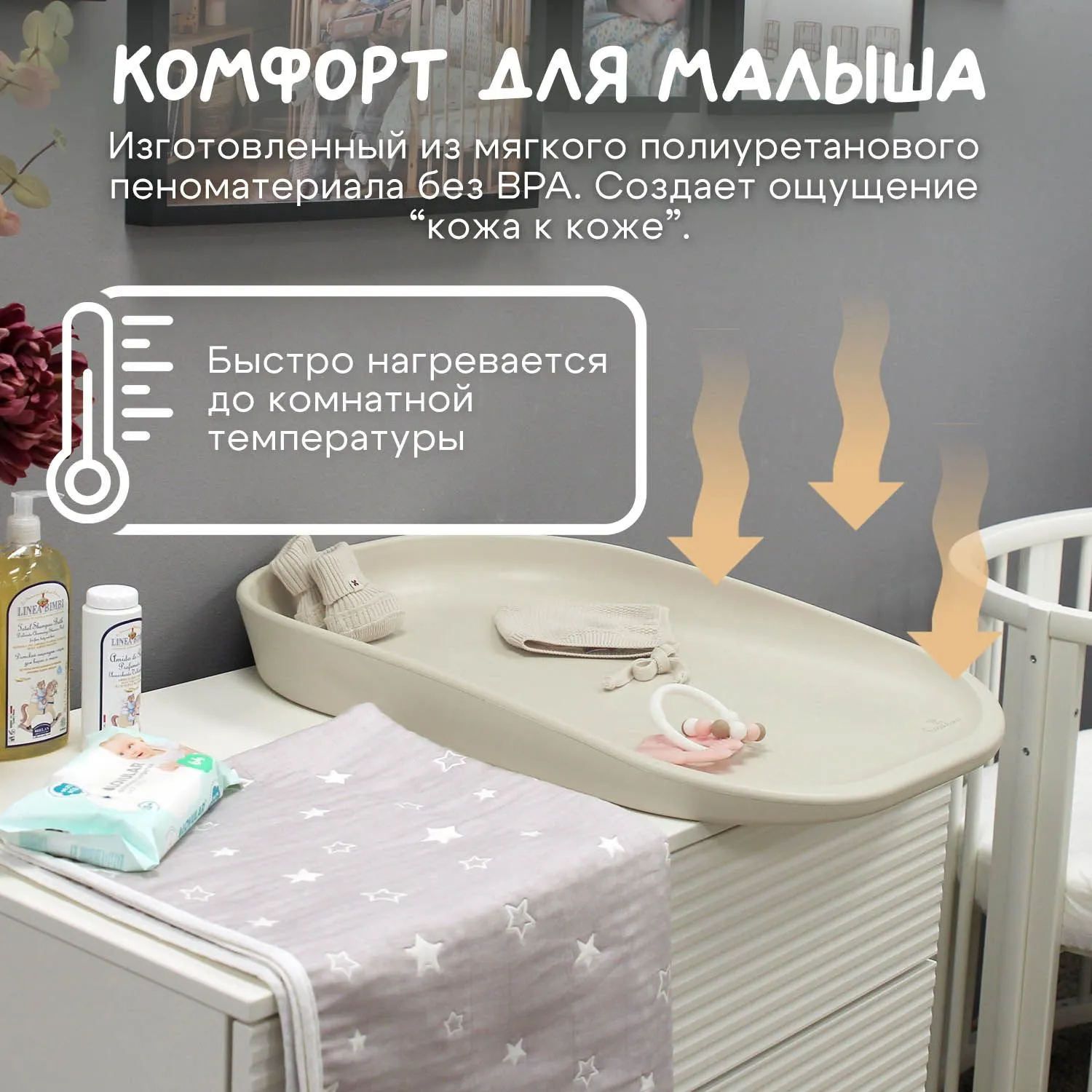 Инновационный пеленальный матрасик Fiorellino
