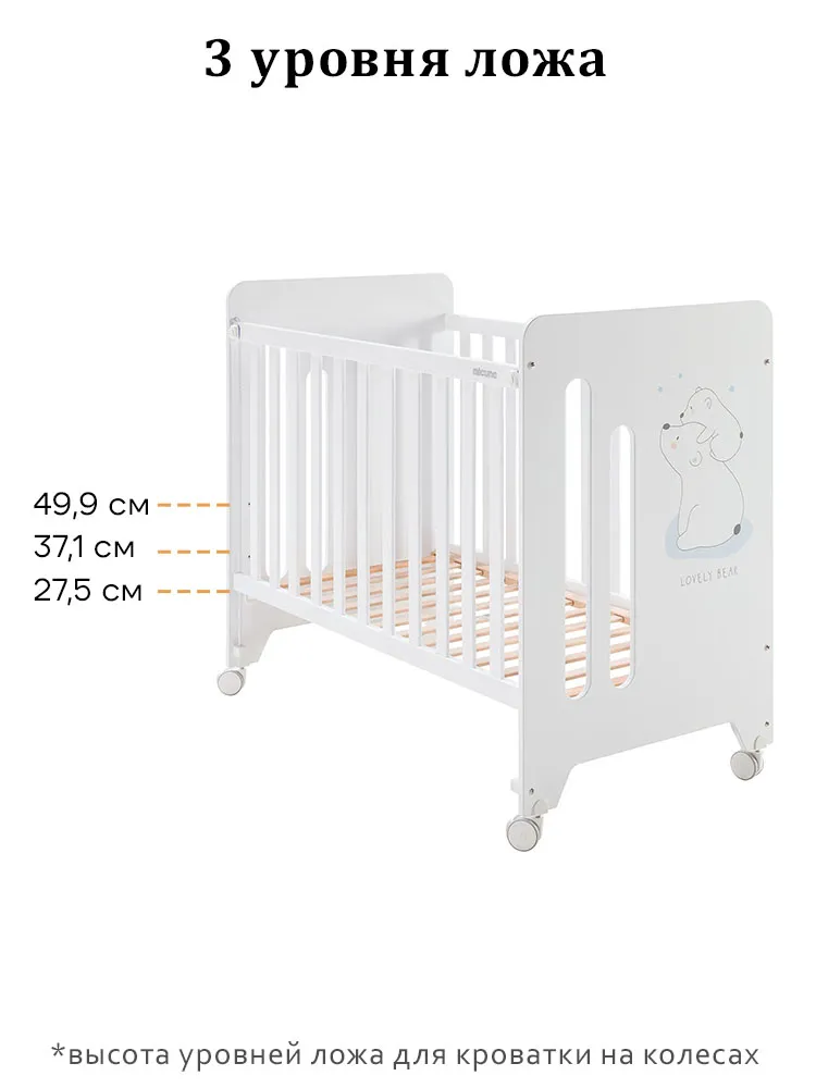 Приставная кроватка 120x60 Micuna Polar Bear