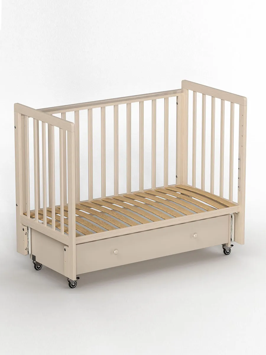 Кровать ANTEMI Classic Sleep Premium 120х60 с ящиком-маятником сатин НИК 24сатин. Изображение 12