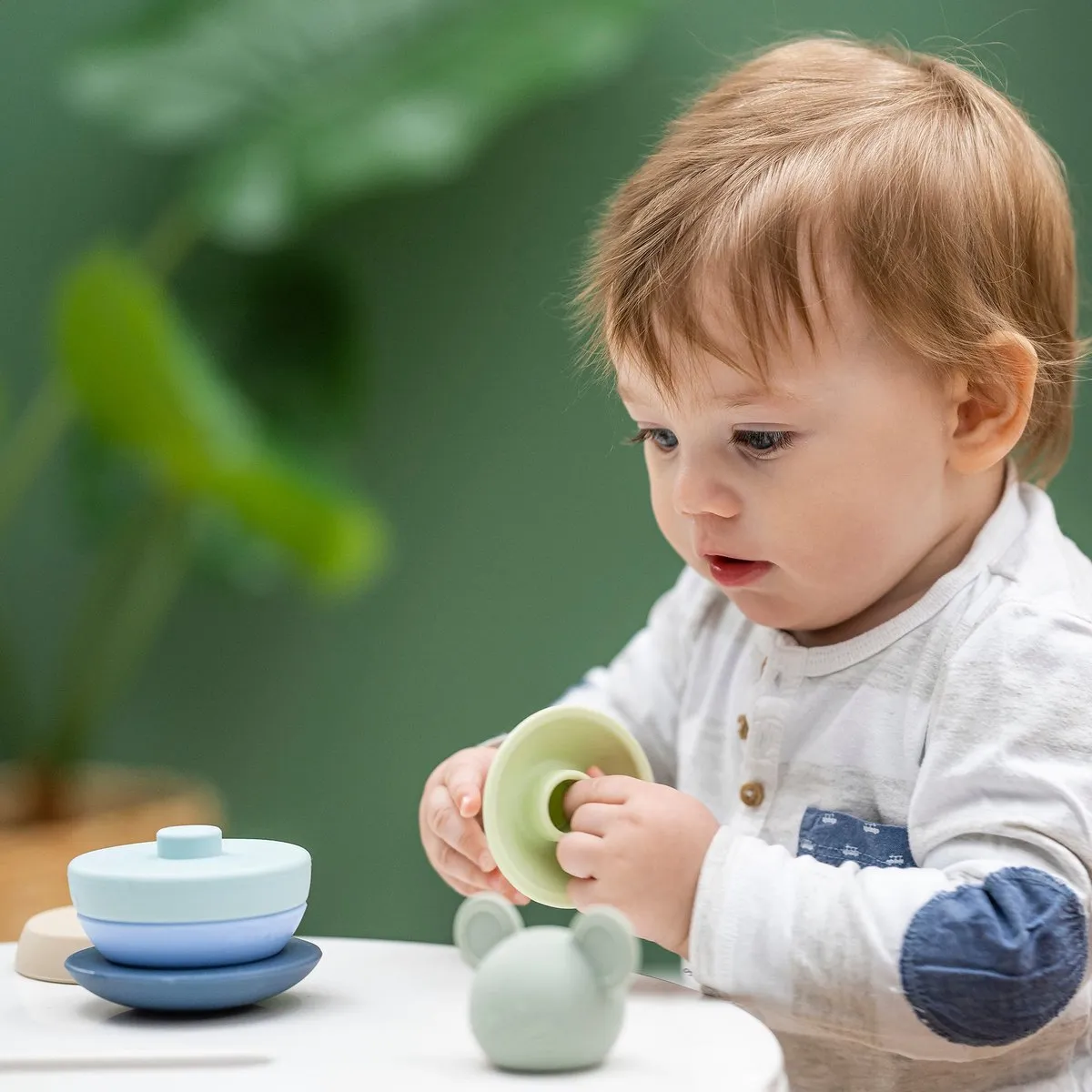 Игрушка-пирамидка Nattou силиконовая Мышка