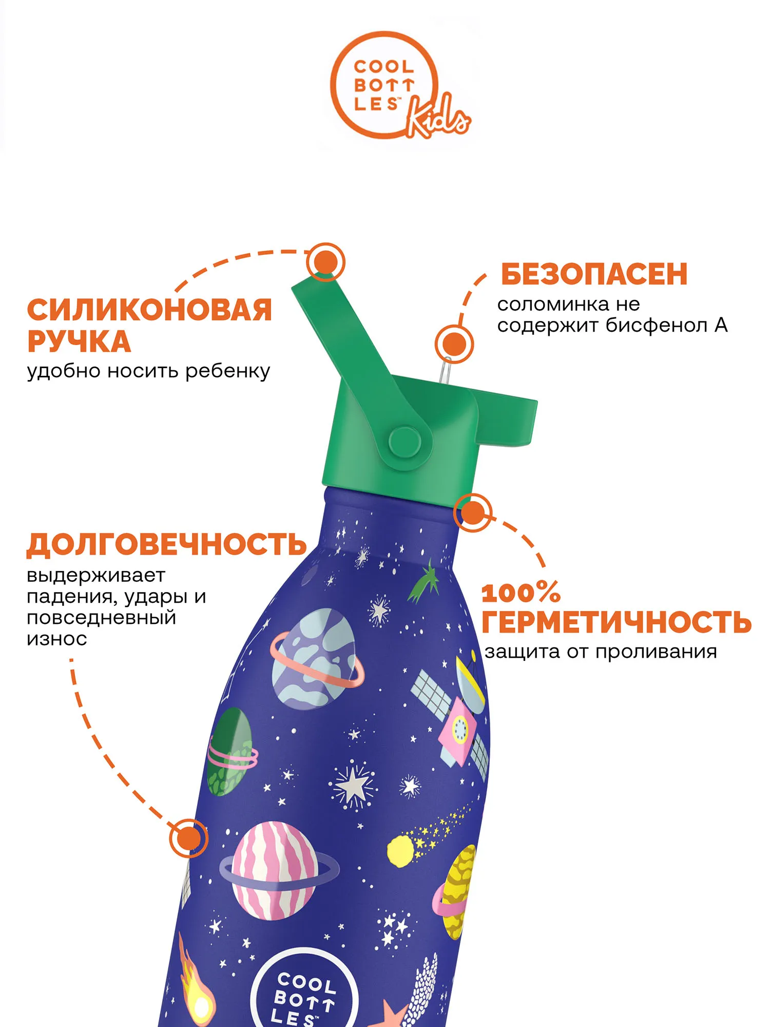 Термос-термобутылка Cool Bottles Kids Stellar Journey 500 мл