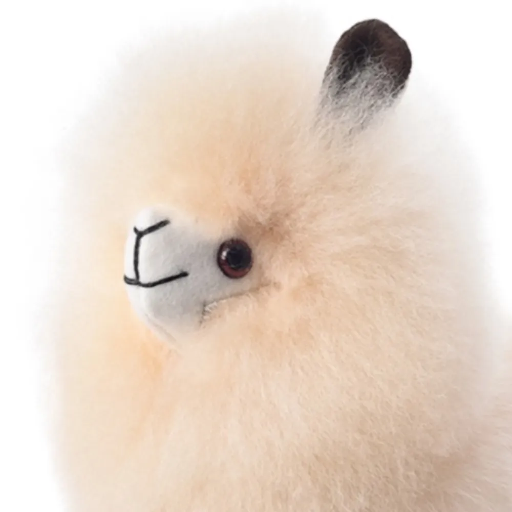 Игрушка мягкая ЛеРаРу Маленькая большеголовая альпака Ванильное облачко 18 см