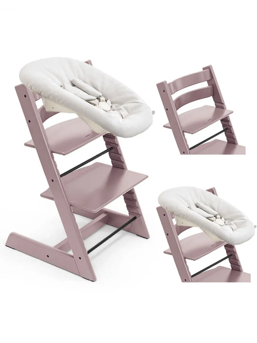 Стул Stokke Tripp Trapp Лиловый (Heather Mauve) 100141 + Сиденье 0+ Ваниль (Vanilla) 526105. Изображение 1