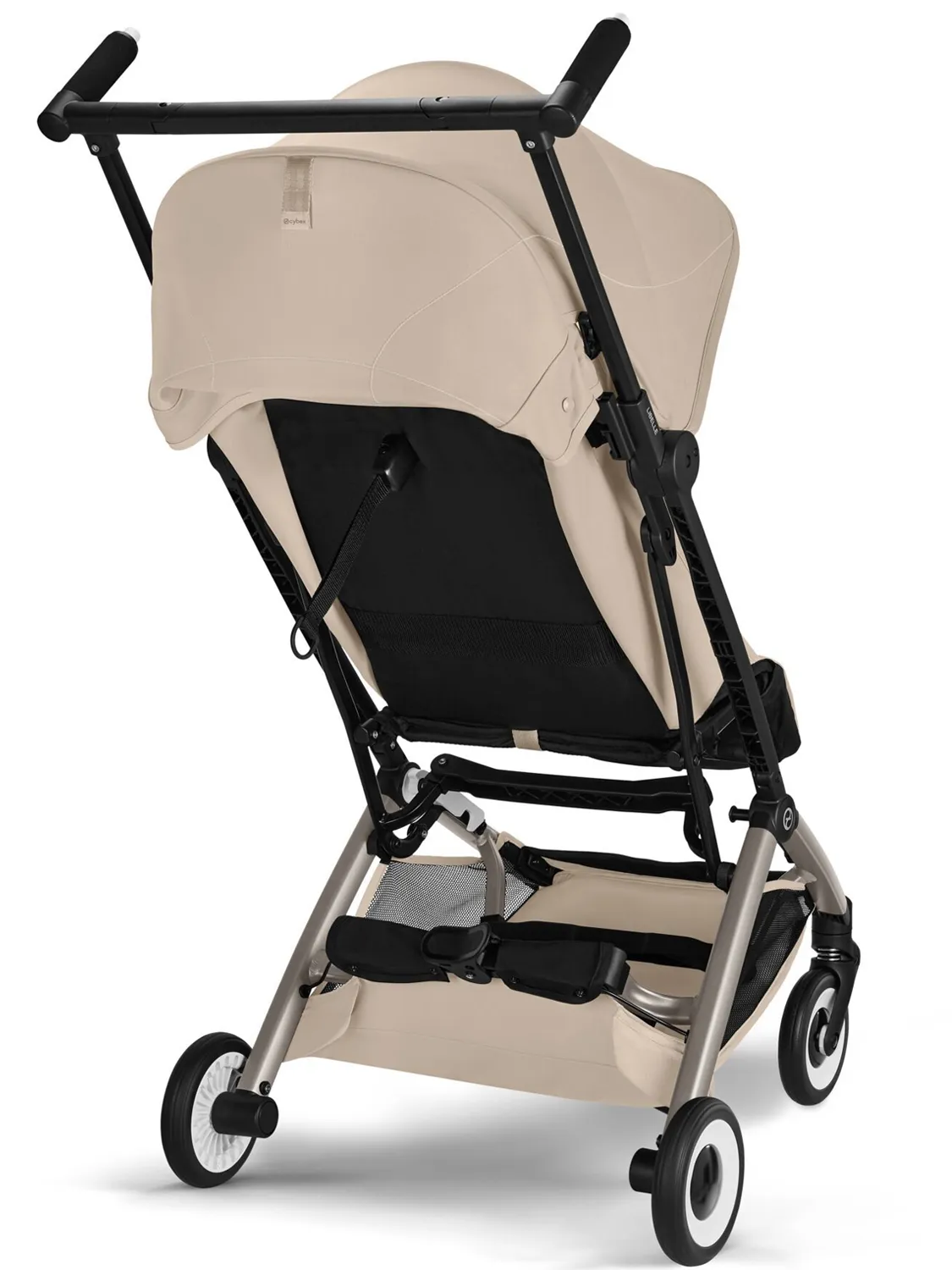 Коляска прогулочная Cybex Libelle TRE (2026), бежевый (almond beige) с дождевиком и бампером. Изображение 6