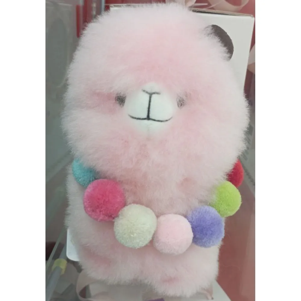 Игрушка мягкая ЛеРаРу Маленькая большеголовая альпака Розовое облачко 18 см