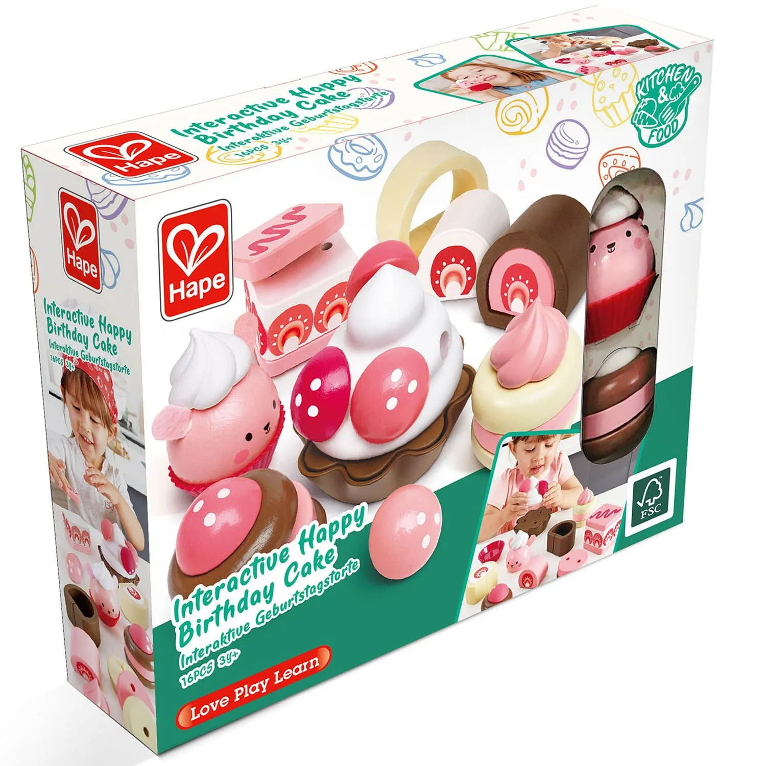 Набор игровой детский HAPE Пирожные клубничный десерт E3194_HP