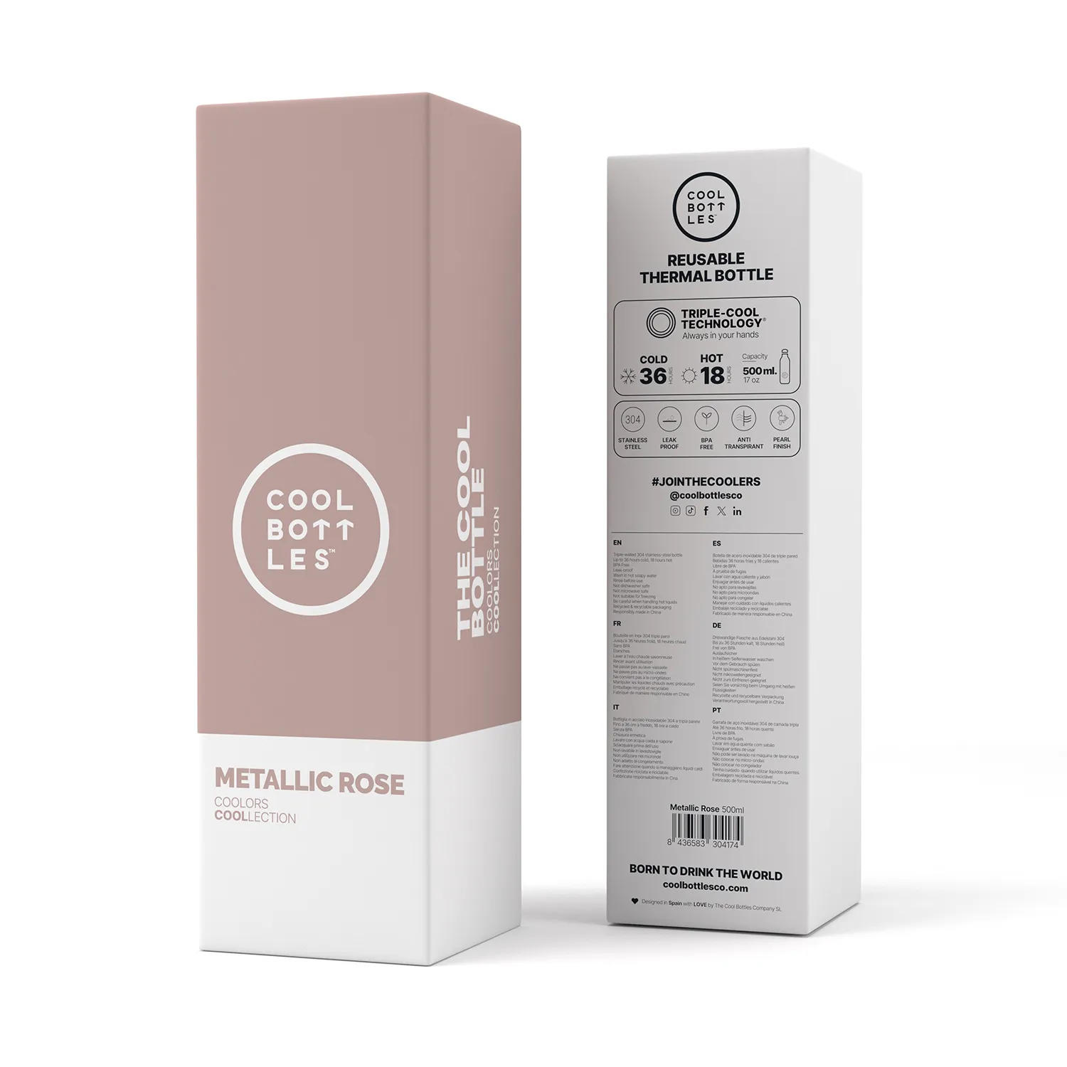 Термос-термобутылка Cool Bottles Metallic Rose 500 мл CB500MER