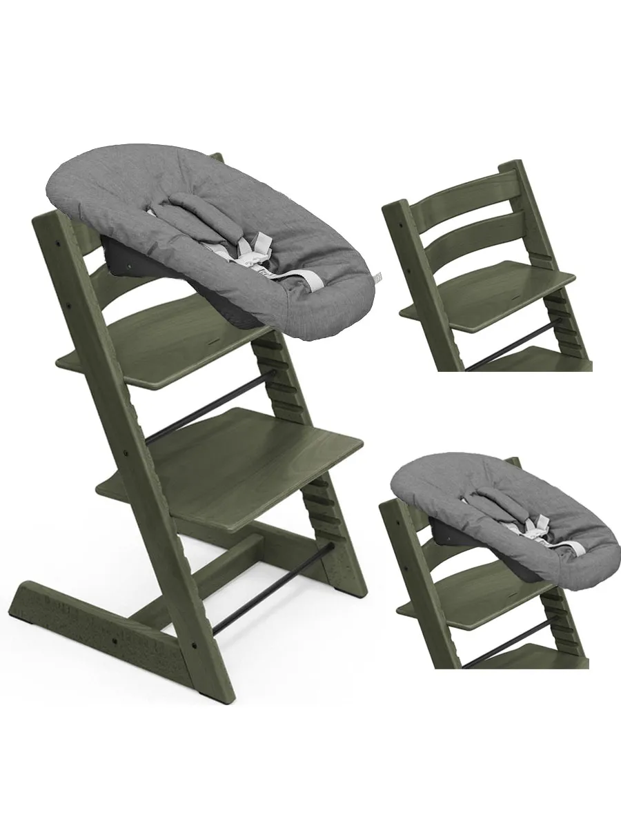 Стул Stokke Tripp Trapp Зеленый мрамор (Marble Green) 100145 + Сиденье 0+ Антрацит (Anthracite) 526104. Изображение 1