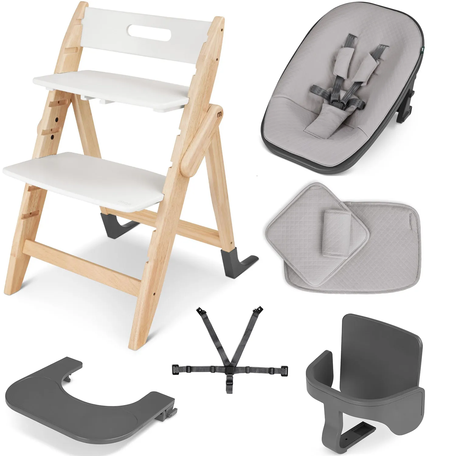 Растущий стульчик Moji by ABC-Design Yippy ВСЁ ВКЛЮЧЕНО cotton, текстиль birch