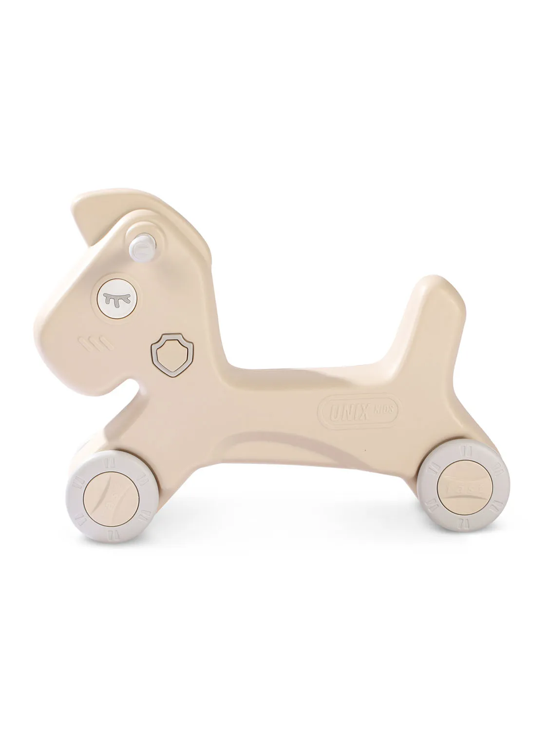 Лошадка-качалка-беговел UNIX Kids бежевый, серый PPRHCLGY