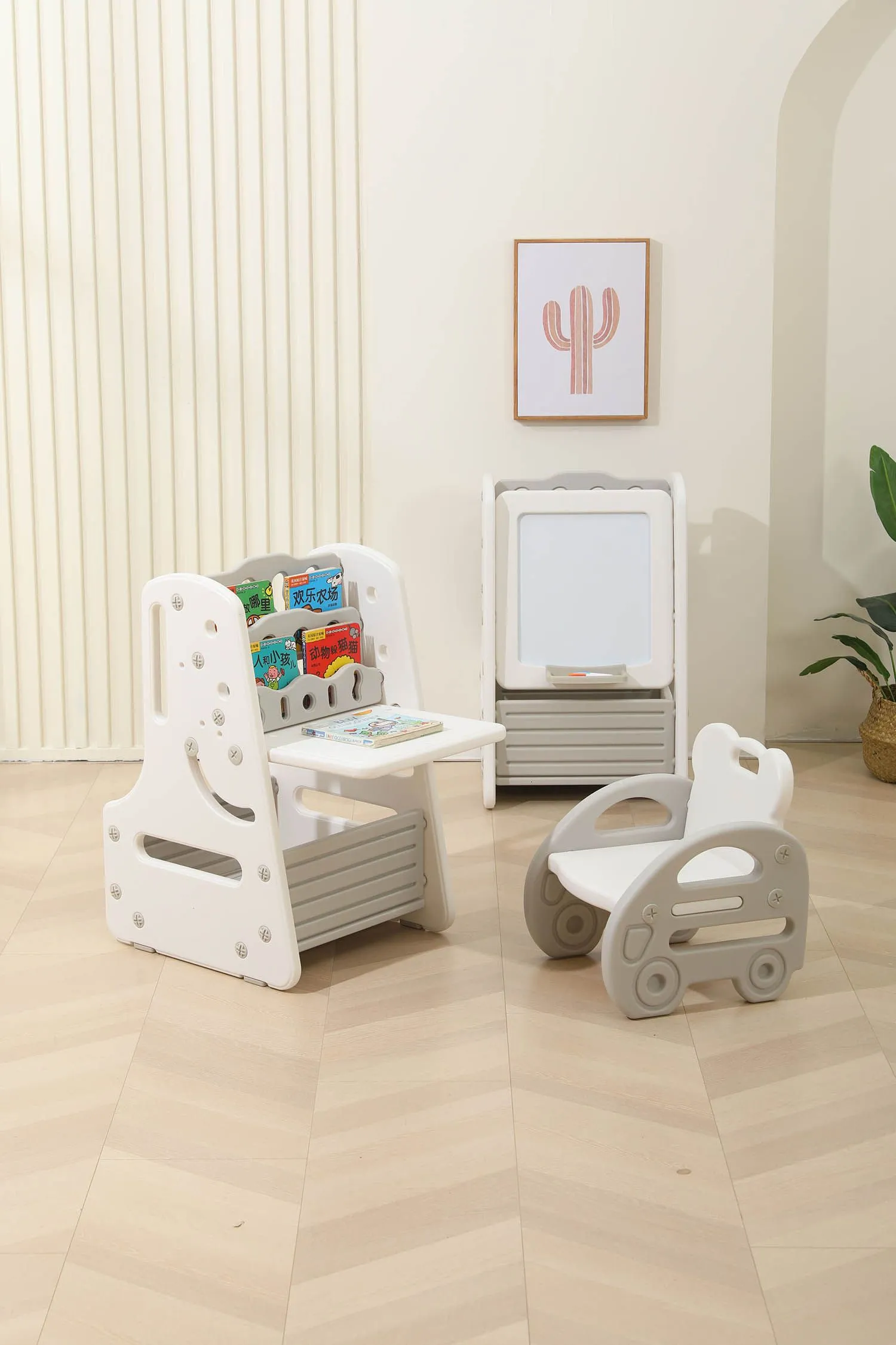 Стол трансформер детский 3 в 1 UNIX Kids Grey со стульчиком PPT3IN1GRY