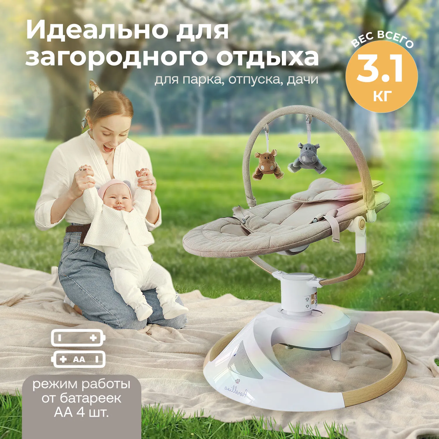 Промонабор Fiorellino: Люлька приставная и качели