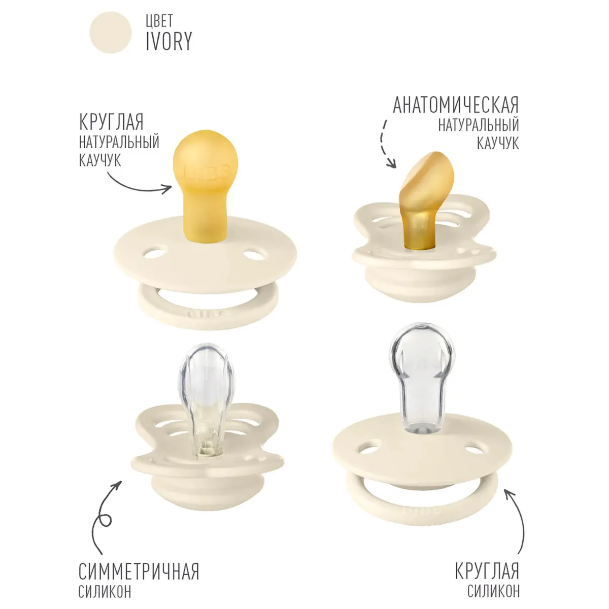 Набор пустышек BIBS Try-it, 4 шт. 0+ мес.