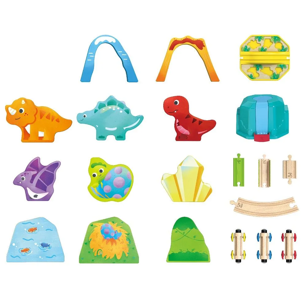 Железная дорога Hape «Динозаврики в контейнере» 27 элементов E3828_HP