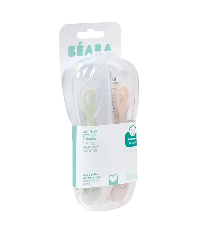 Набор ложек Beaba силиконовых в футляре 2 шт от 8 месяцев
