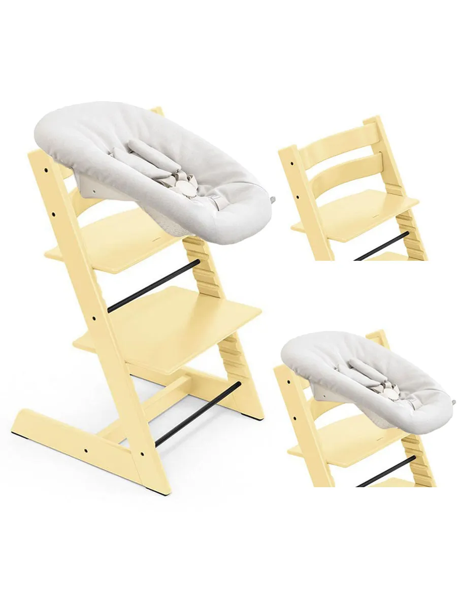 Стул Stokke Tripp Trapp Желтый (Lemon Yellow) 100148 + Сиденье 0+ Ваниль (Vanilla) 526105. Изображение 1