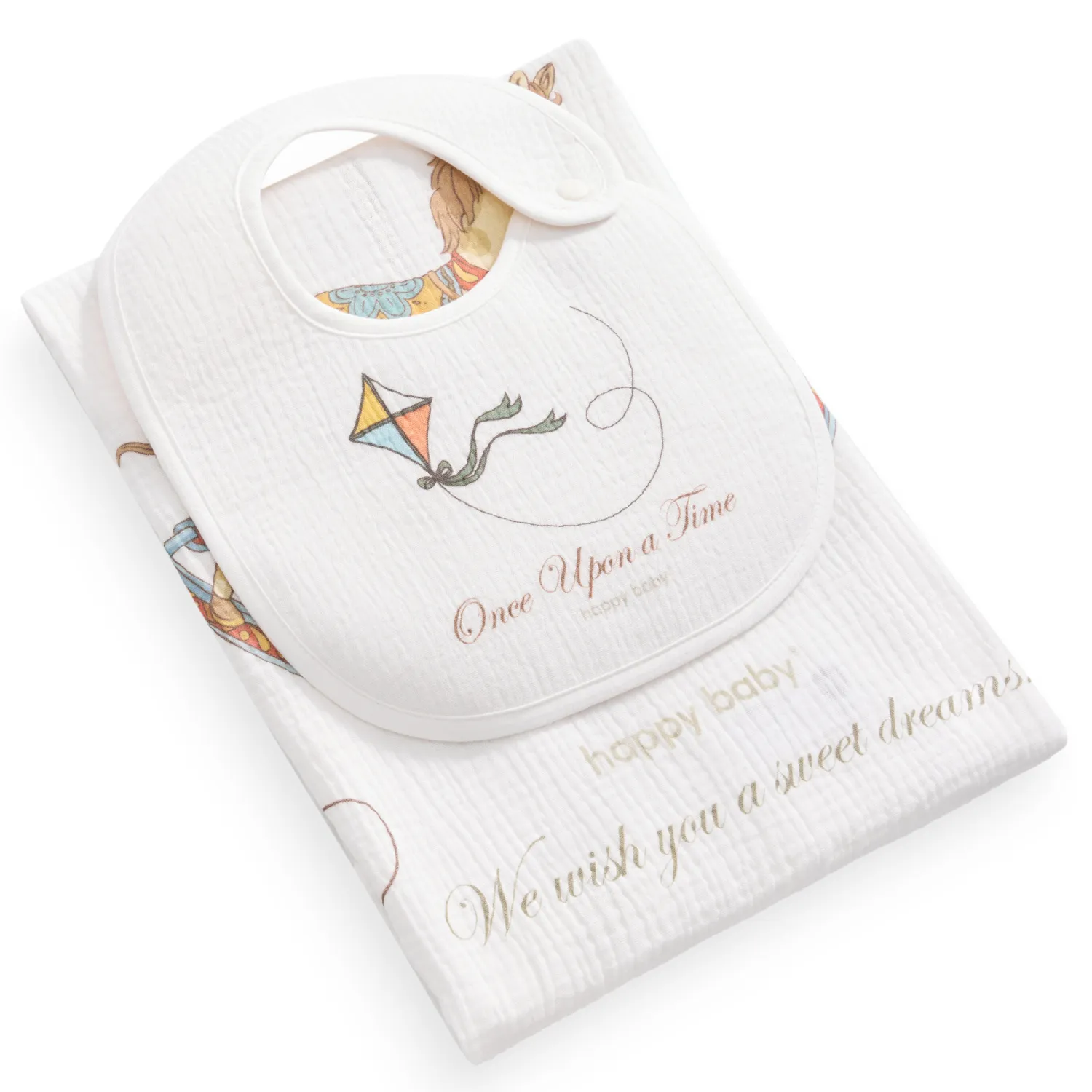 Набор Happy Baby пеленка и нагрудник 87571