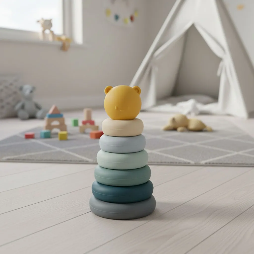 Игрушка-пирамидка Nattou силиконовая