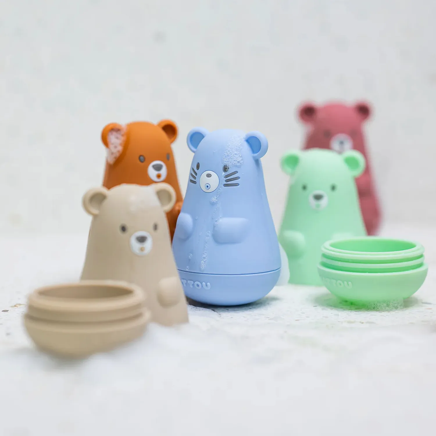 Набор игрушек Nattou Silicon Toy для купания 3 штуки