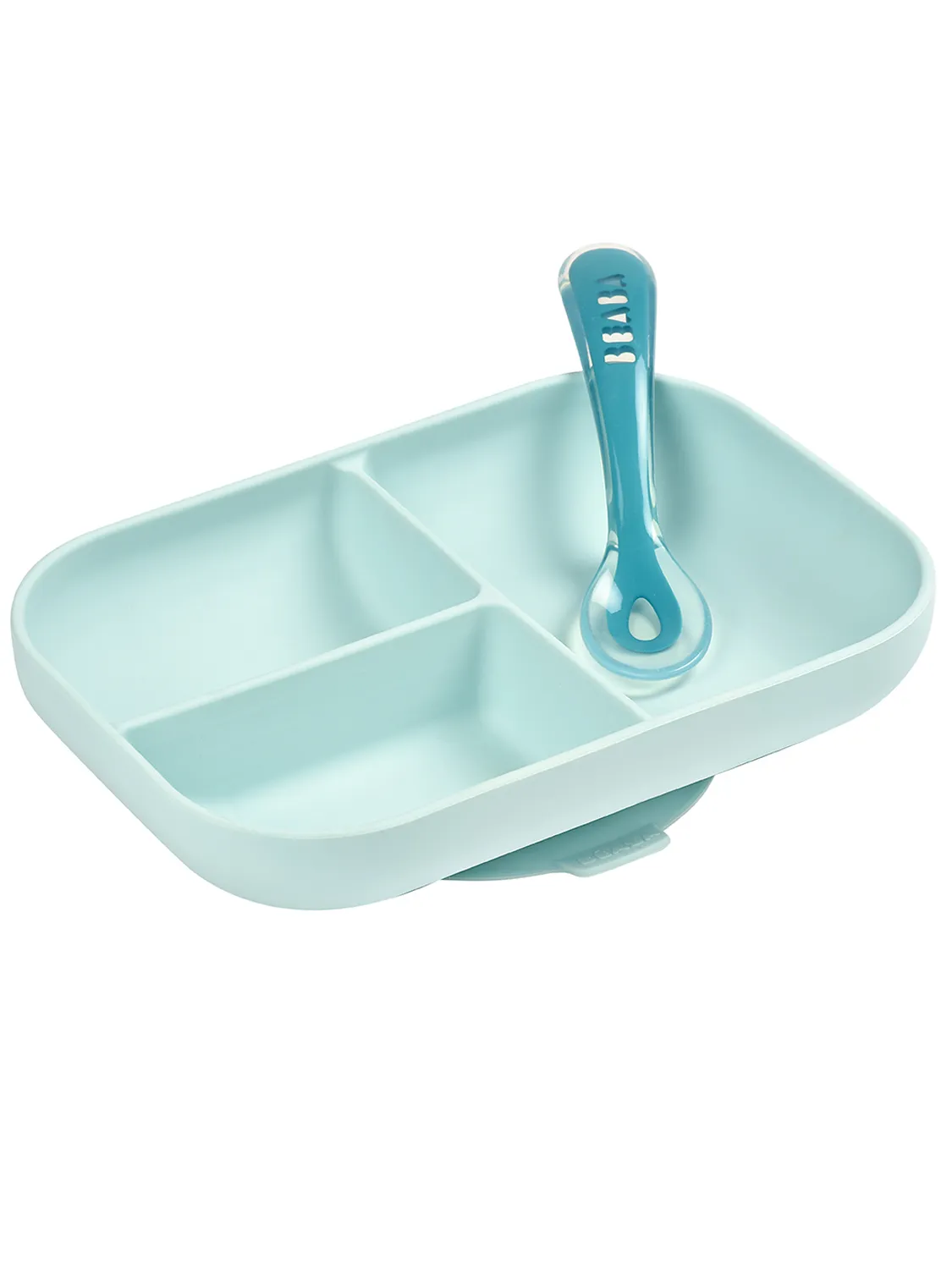 Набор детской посуды Beaba Silicone Set Blue (тарелка, ложка)