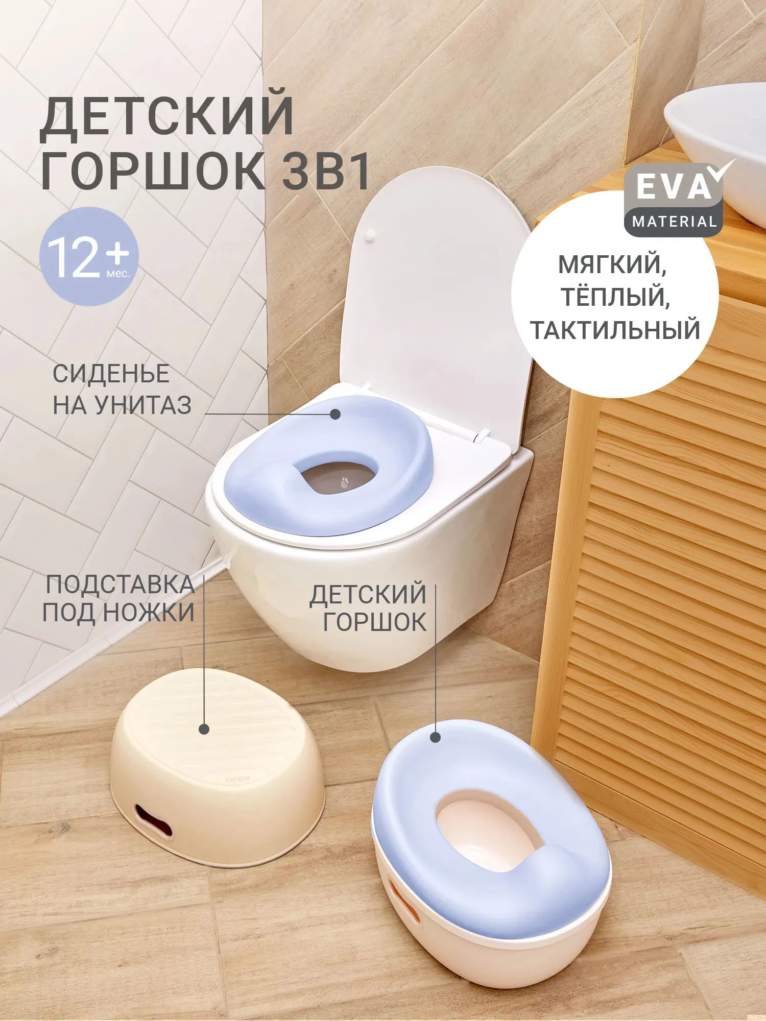 Горшок edda 3 в 1 Небо BPS-01005. Изображение 3