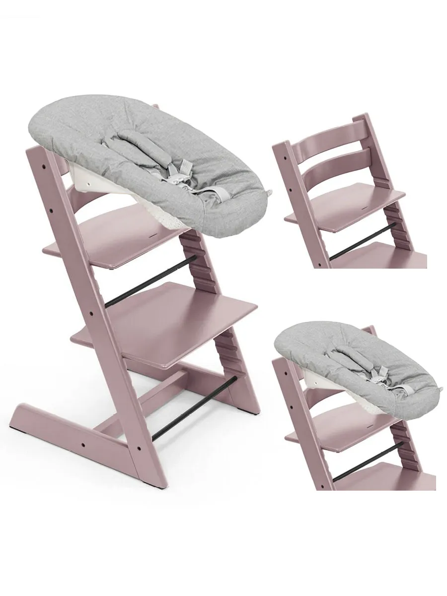 Стул Stokke Tripp Trapp Лиловый (Heather Mauve) 100141 + Сиденье 0+ Серый (Grey) 526101. Изображение 1