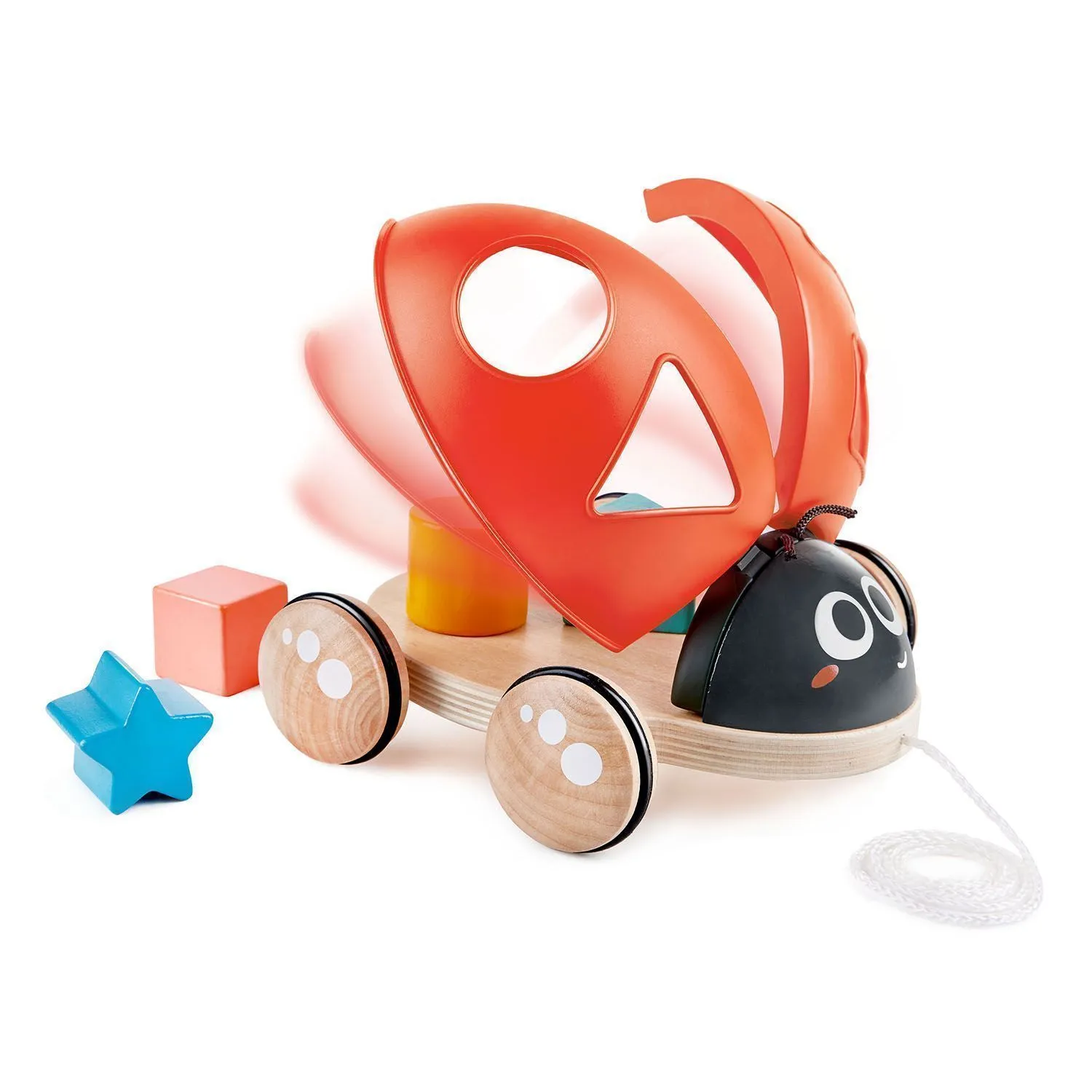 Игрушка каталка-сортер Hape «Божья коровка», 5 предметов