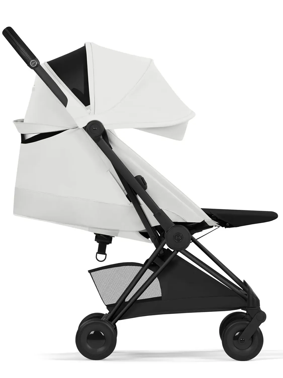 Коляска прогулочная Cybex Coya Style 2026, белый, шасси черный (off white/BLK), с дождевиком. Изображение 4