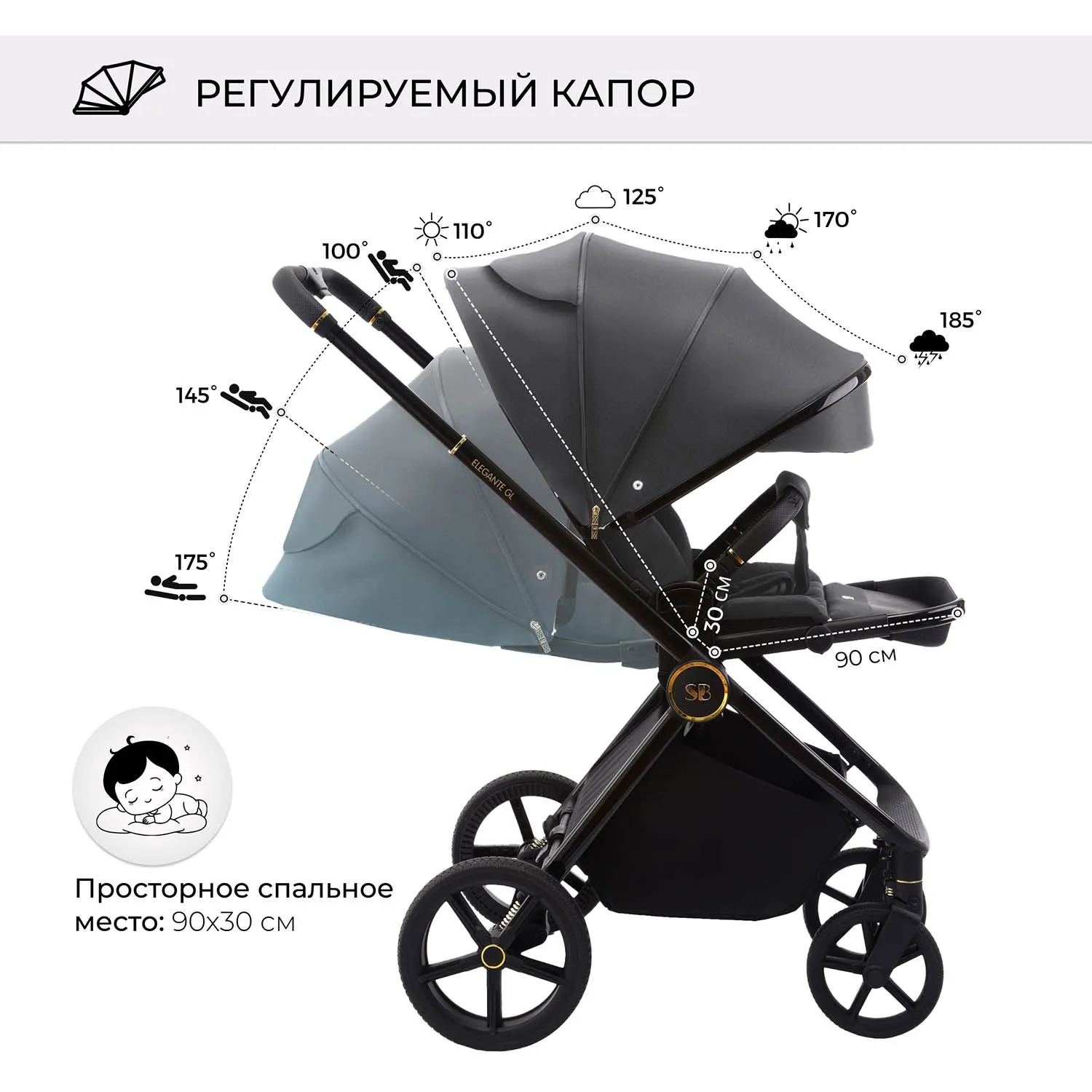 Коляска 2 в 1 Sweet Baby Elegante GL