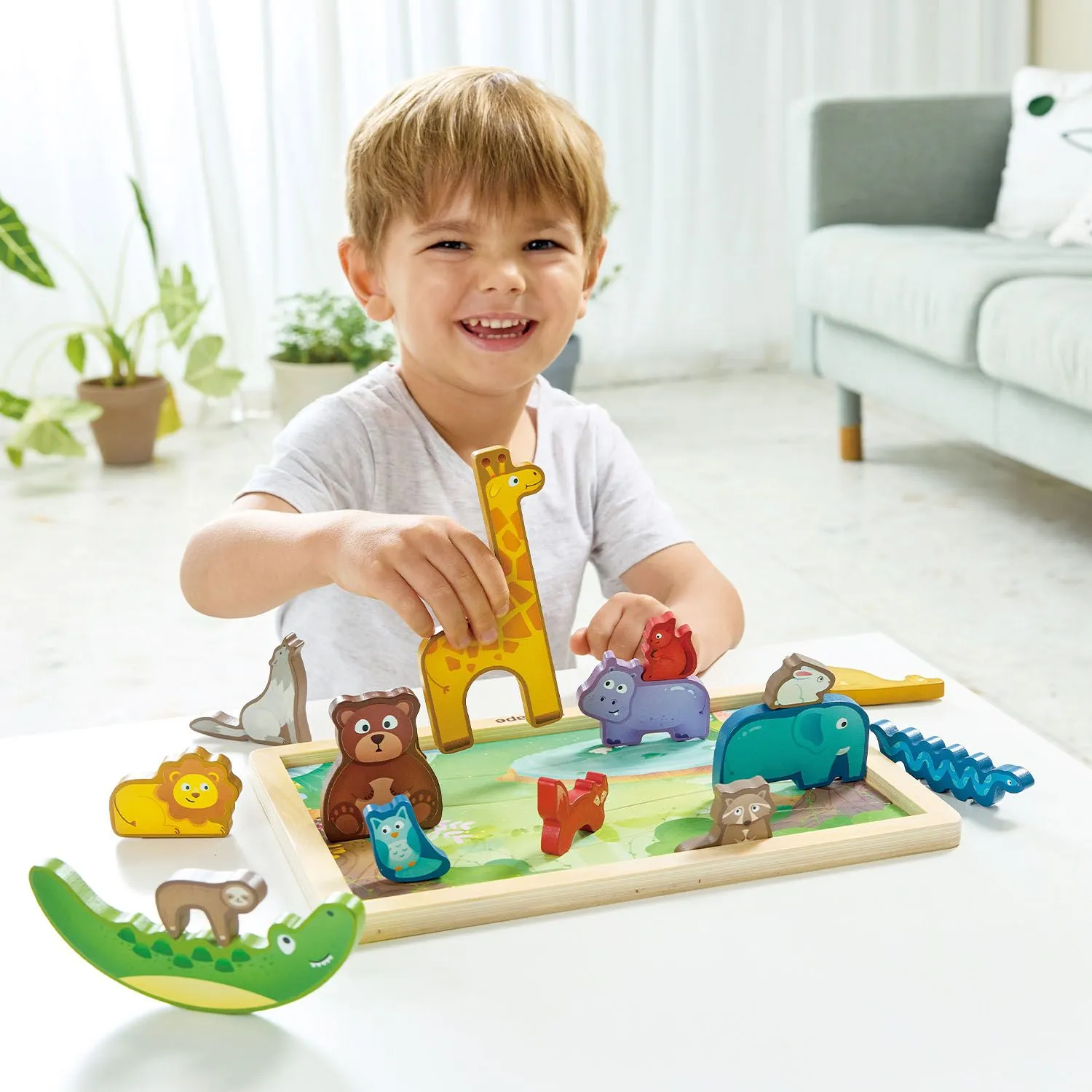 Пазл HAPE для детей "Умняша" Королевство Животных с фигурками E1656_HP