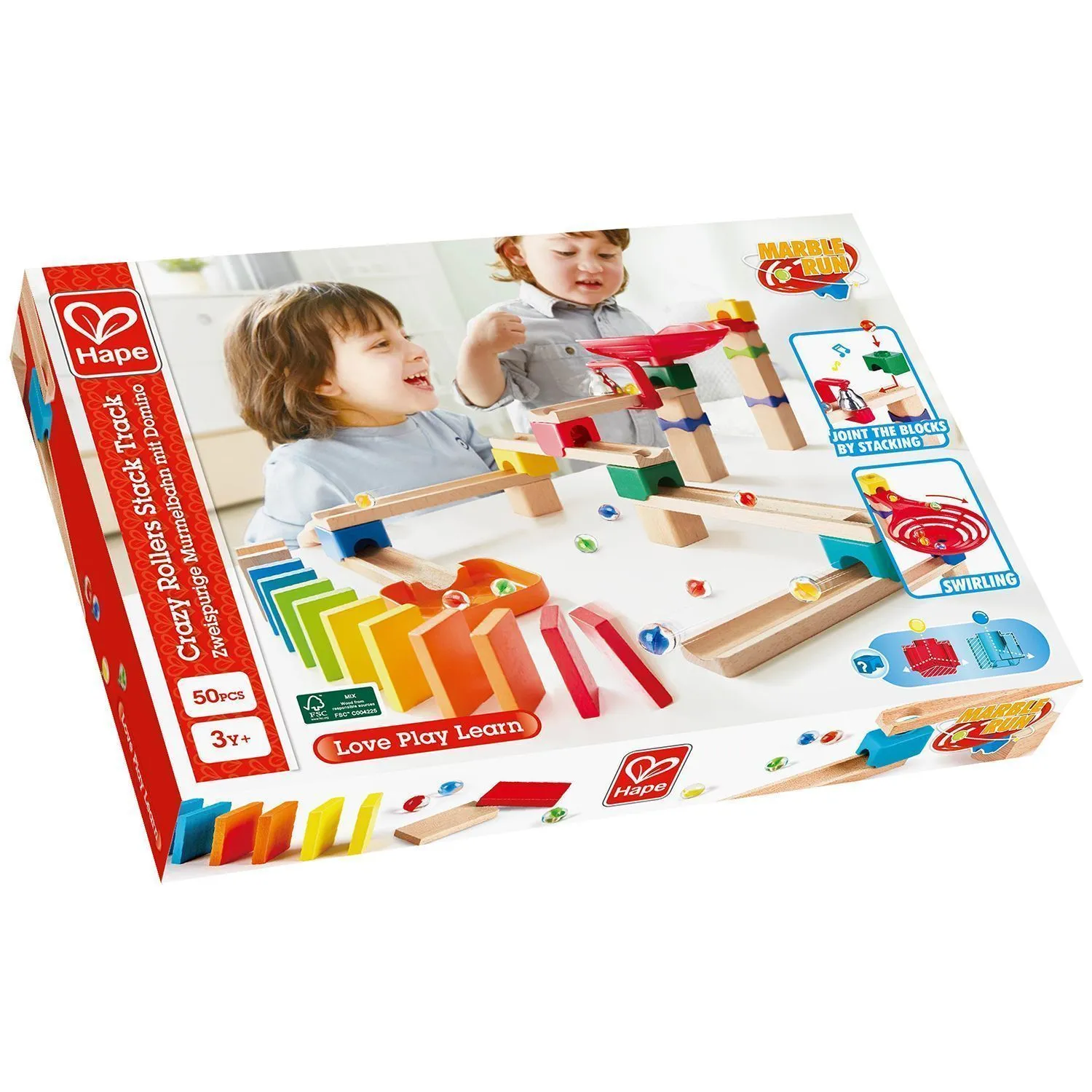 Игровой набор Hape «Съезд шариков с домино» E1102_HP